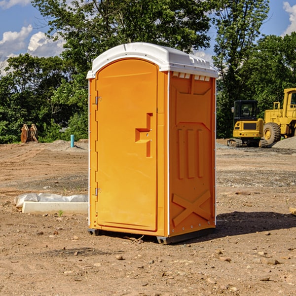 how often are the portable restrooms cleaned and serviced during a rental period in Stark County Illinois